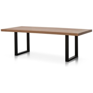 Miriam 2.4m Wooden Dining Table - Dusty Oak with Matte Black Base by Interior Secrets - AfterPay Available