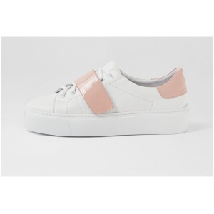 Mollini Camberly Mo White Pink Leather Patent White Pink Sneakers Womens Shoes Casual Casual Sneakers