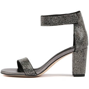 Mollini Guilie Pewter Jewels Pewter Sandals Womens Shoes Dress Heeled Sandals