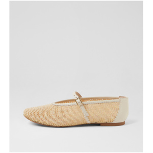 Mollini Havens Mo Cream Woven Leather Cream Shoes Womens Shoes Casual Flat Shoes