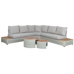 Moreton Teak Lounge Set & Coffee Table, Beige
