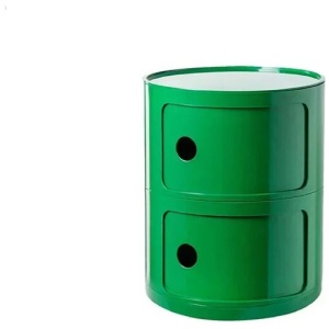 NNEOBA Minimalist Green Nightstands - Mid Century Round Coffee Tables with Storage