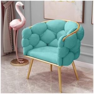 NNEOBA fluffy Single sofa creative design velvet armchair(Lake Blue)