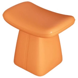 NNETB Vibrant Orange Leather Changing Stool