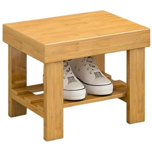 NNETM Classic Bamboo Storage Stool - Space-Saving Organizer (1pc, 20cm)
