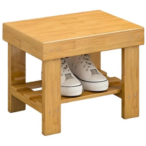 NNETM Classic Bamboo Storage Stool - Space-Saving Organizer (1pc, 20cm)