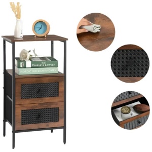 NNETM Compact Bedside Table - w/ 2 Drawers
