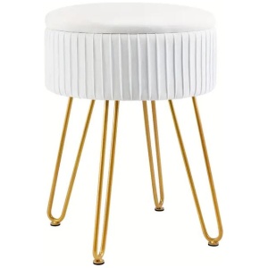 NNETM Creative Round Storage Stool- White
