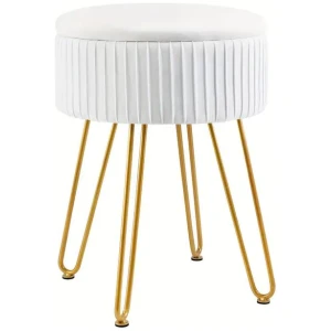NNETM Creative Round Storage Stool- White