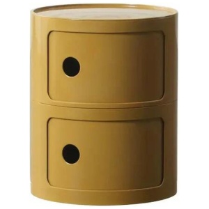 NNETM Ginger-Colored Round Bedside Table