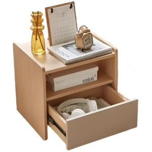 NNETM Hardwood Bedside Table - Wood-Based Panel
