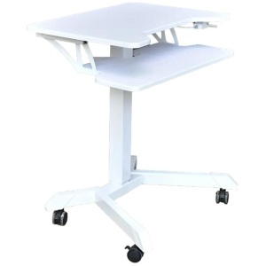 NNETM Height Adjustable Mobile Standing Desk with Keyboard Tray