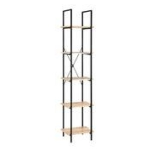 Neville 5 Shelf Narrow Bookcase Brown