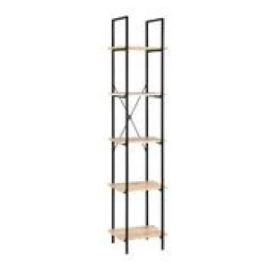 Neville 5 Shelf Narrow Bookcase Brown