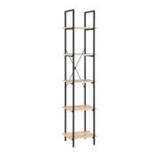 Neville 5 Shelf Narrow Bookcase Brown