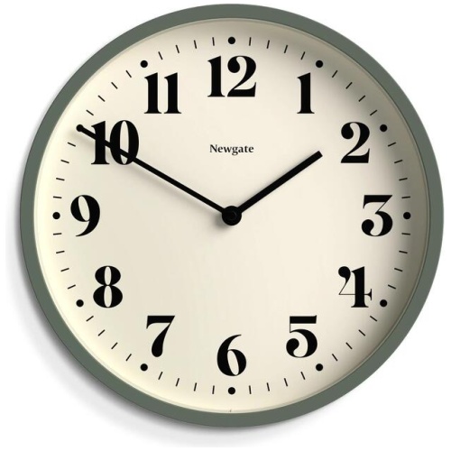Newgate Number Four Wall Clock Matte Asparagus Green