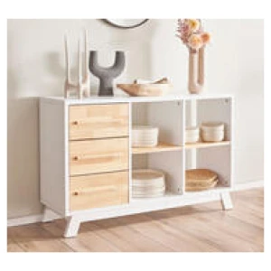 Newhaven 4 Shelf Lowline Bookcase Brown