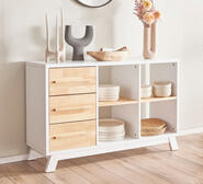 Newhaven 4 Shelf Lowline Bookcase Brown