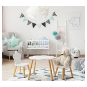 Noha Kids Table With 2 Chairs White