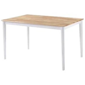 Nora Rectangular Wood Dining Table - 120cm - Natural / White
