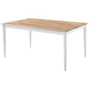 Nora Rectangular Wood Dining Table - 150cm - Natural / White