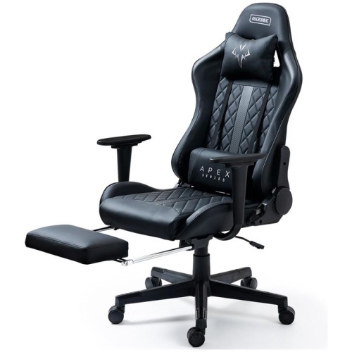 OVERDRIVE Apex Series Reclining Gaming Ergonomic Office Chair with Footrest, Black