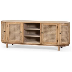 Obrien 2.1m Sideboard Unit - Natural with Rattan Doors by Interior Secrets - AfterPay Available