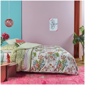 Oilily Line Flower Cotton Sateen Quilt Cover Set Queen