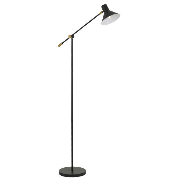 Olav Black Floor Lamps Telescopic Modern Brass Metal Lights Telbix Lighting