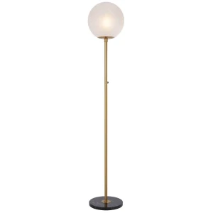 Oliana Floor Lamp Antique Gold Alabaster | Telbix Lighting