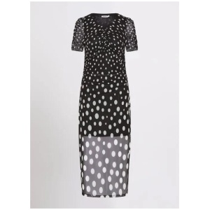 One, Two Spot Polka Dot Mesh Midi Dress