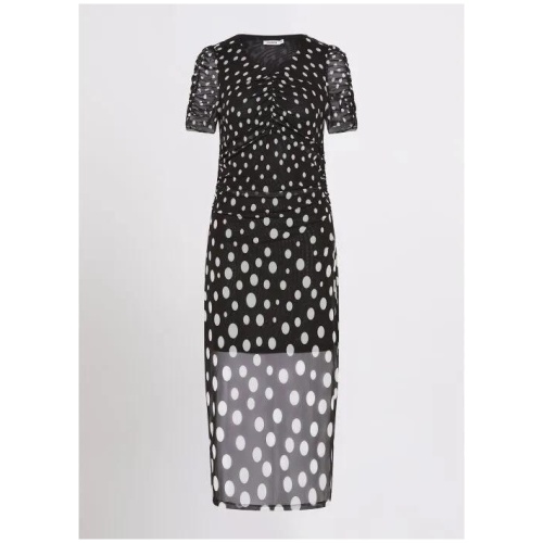 One, Two Spot Polka Dot Mesh Midi Dress