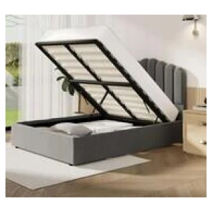 Ophelia Gas Lift Storage Queen Bed Grey