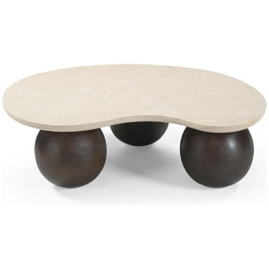 Orien 1.04m Travertine Coffee Table - Walnut by Interior Secrets - AfterPay Available