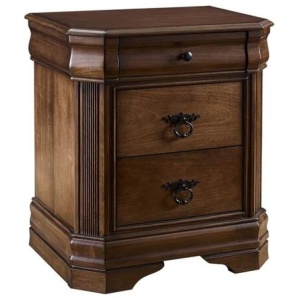Our Home Ariana European Classic Solid Wooden Bedside Nightstand Side Table W/ 2-Drawers - Brown