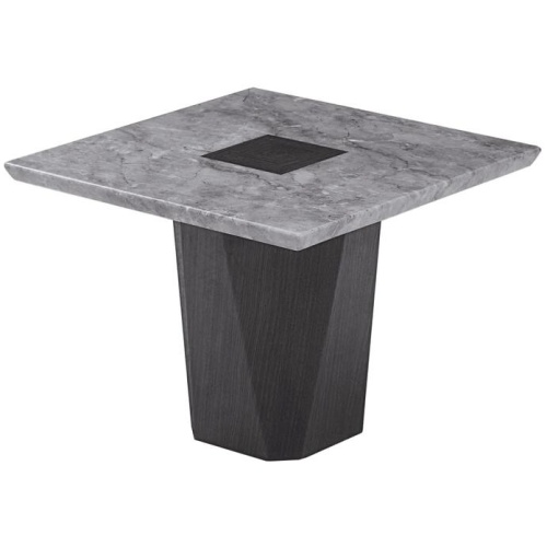 Our Home Filippa Marble Luxurious Square Lamp End Side Table - Grey & Brown