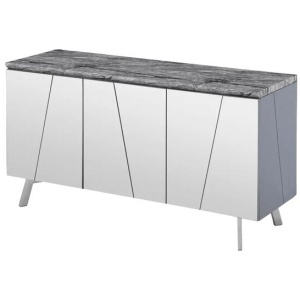Our Home Valeria Luxurious Marble Foil Buffet Unit Sideboard Storage Cabinet - Grey