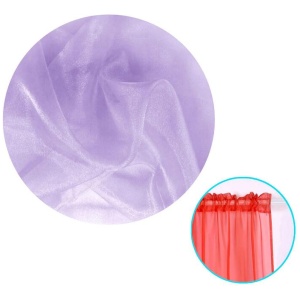 Pair of Organza Sheer Rod Pocket Curtains Lilac