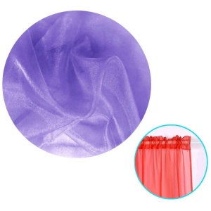 Pair of Organza Sheer Rod Pocket Curtains Purple