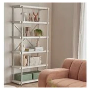 Paros 6 Shelf Bookcase White