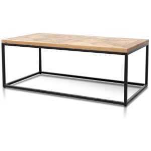 Percy 114cm Coffee Table - European Knotty Oak and Peppercorn by Interior Secrets - AfterPay Available