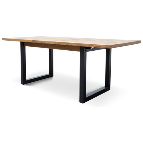 Percy 4-6 Seater Extendable Dining Table - European Knotty Oak and Peppercorn by Interior Secrets - AfterPay Available