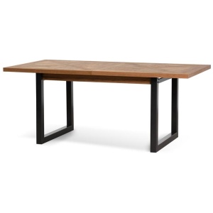 Percy 6-8 Seater Extendable Dining Table - European Knotty Oak and Peppercorn by Interior Secrets - AfterPay Available