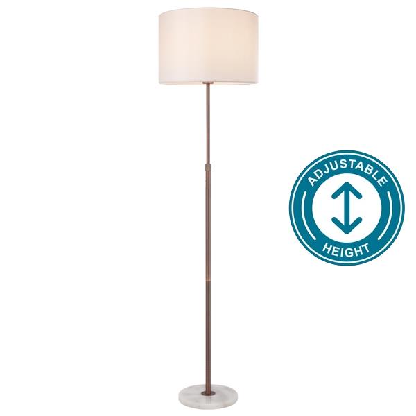 Placin Floor Lamp Height Adjustable Bronze Ivory | Telbix Lighting