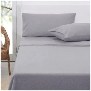 Polar Fleece Sheet Set King 36cm Wall with King Pillowcases Grey