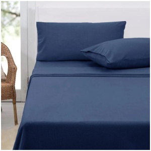 Polar Fleece Sheet Set King 36cm Wall with King Pillowcases Midnight Blue