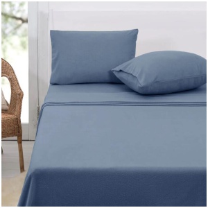 Polar Fleece Sheet Set Queen 36cm Wall Airforce Blue