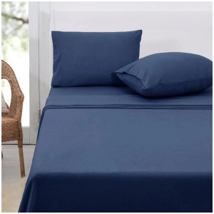 Polar Fleece Sheet Set Queen 36cm Wall Midnight Blue