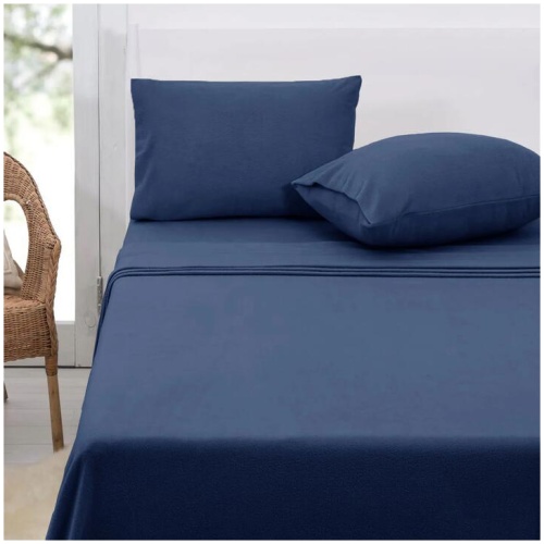 Polar Fleece Sheet Set Queen 36cm Wall Midnight Blue