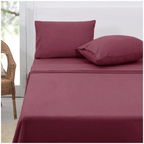 Polar Fleece Sheet Set Queen 36cm Wall Rosewood